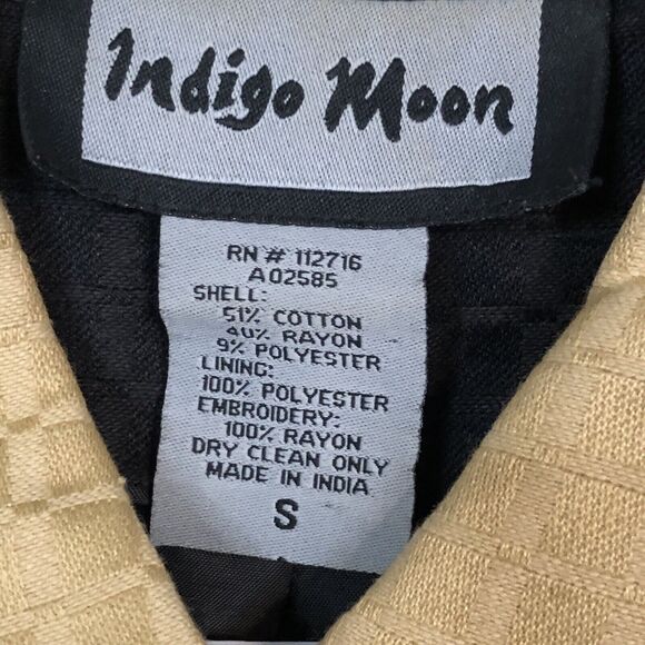 Indigo Moon Jacket Womens L Floral Embroidered Colorful Shirt Brown/Beige/Honey - Picture 4 of 14